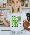 Hawks (LIME GRN/WH) - DTF Print