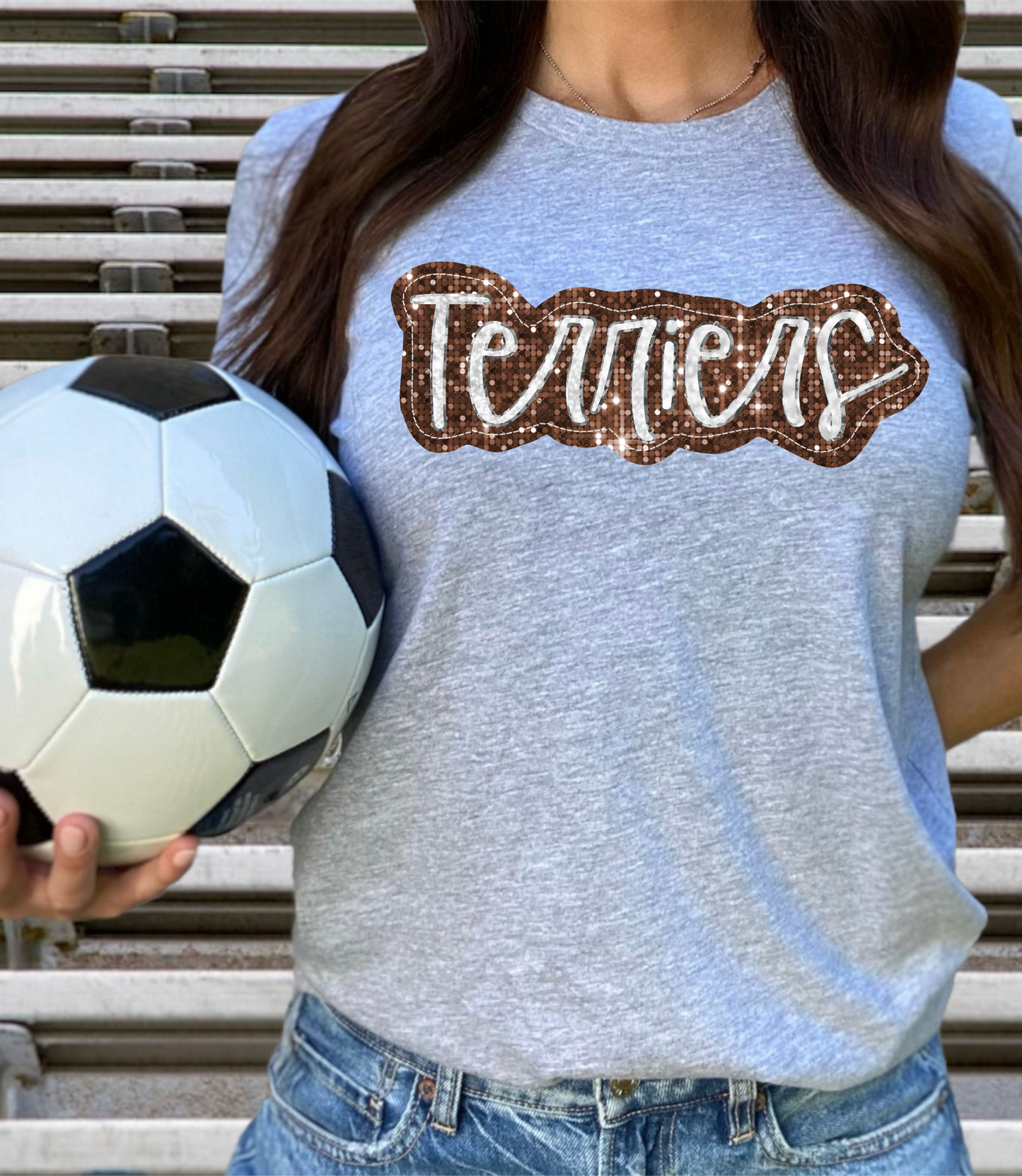 Terriers - white and gold glitter