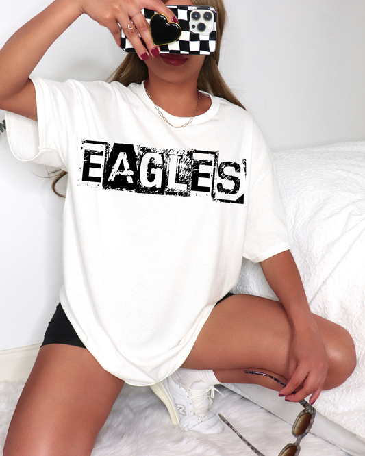 Eagles Black And White Spray Paint Letters