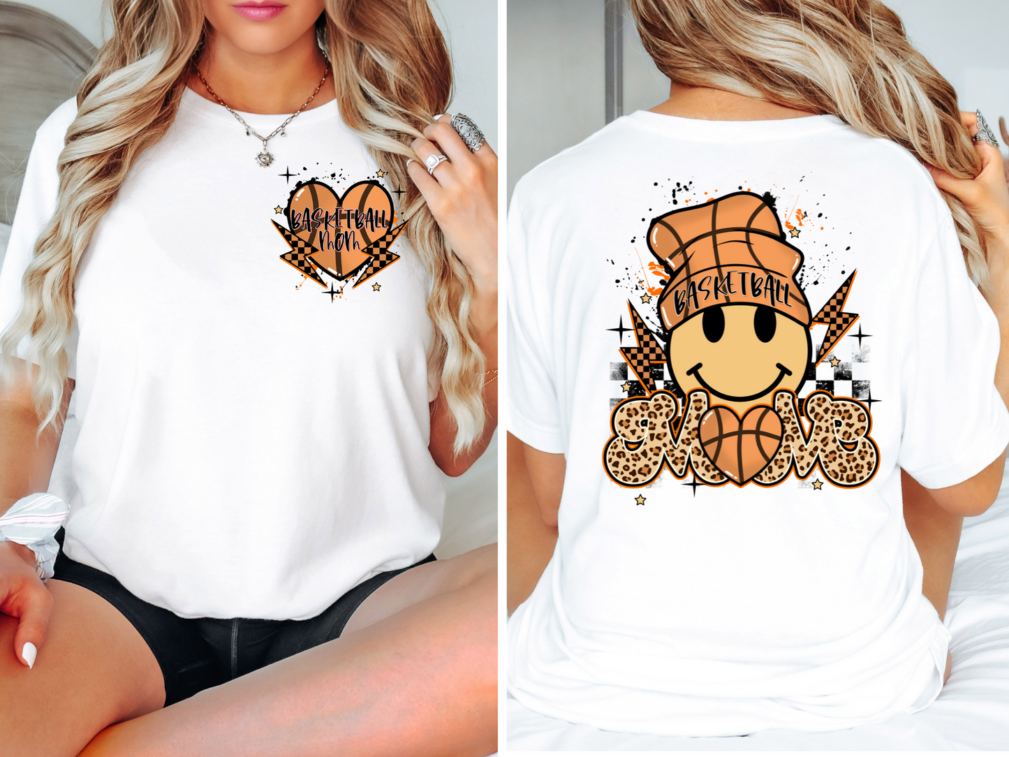 Basketball mom with heart - front