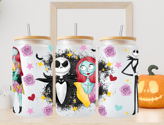 Jack Skellington and Saly with yellow sparkle - UV Libby Wrap