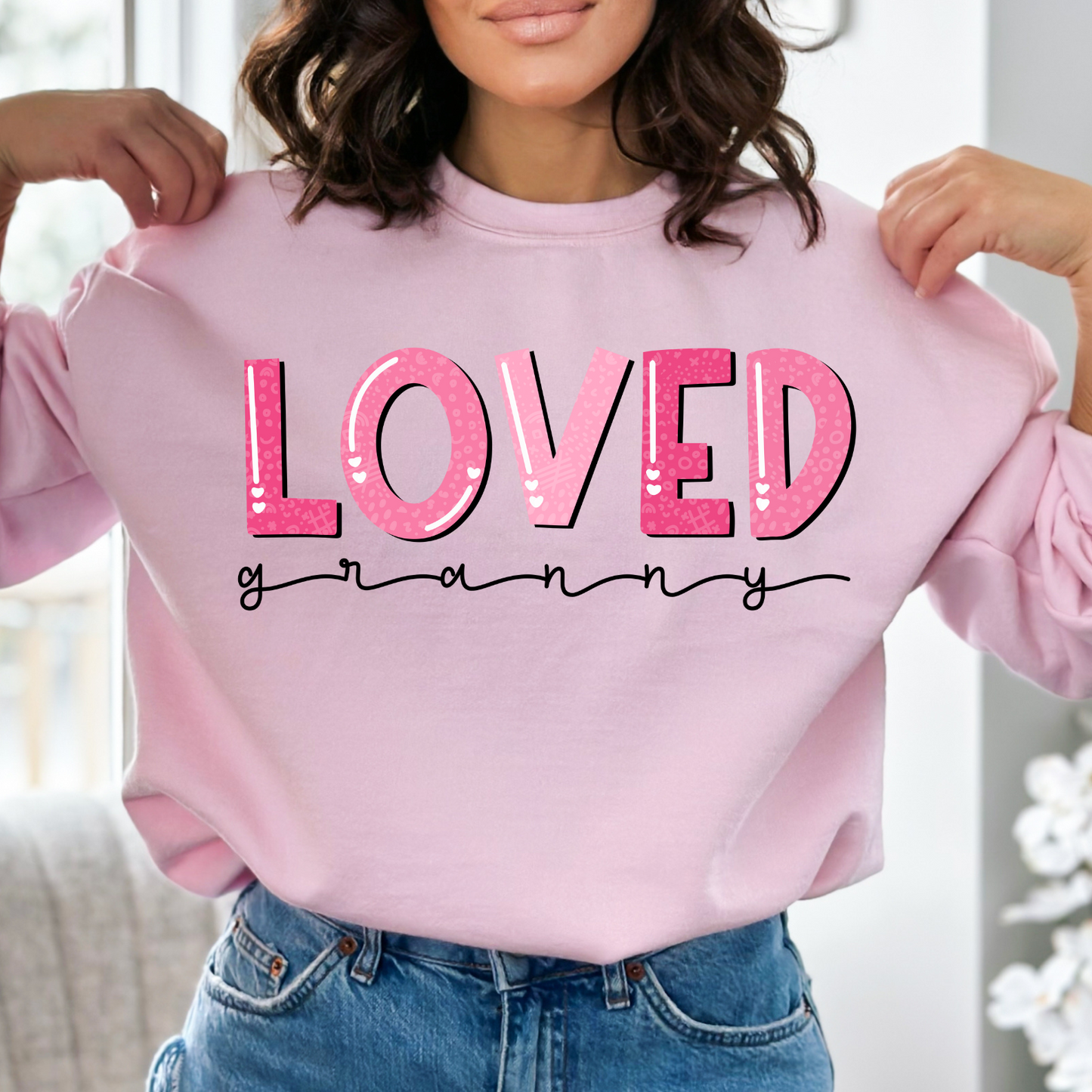 Loved Granny PINK LETTERING- DTF Transfer