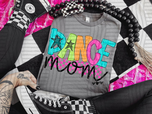 DANCE MOM COLORFUL STARS CHECKERS