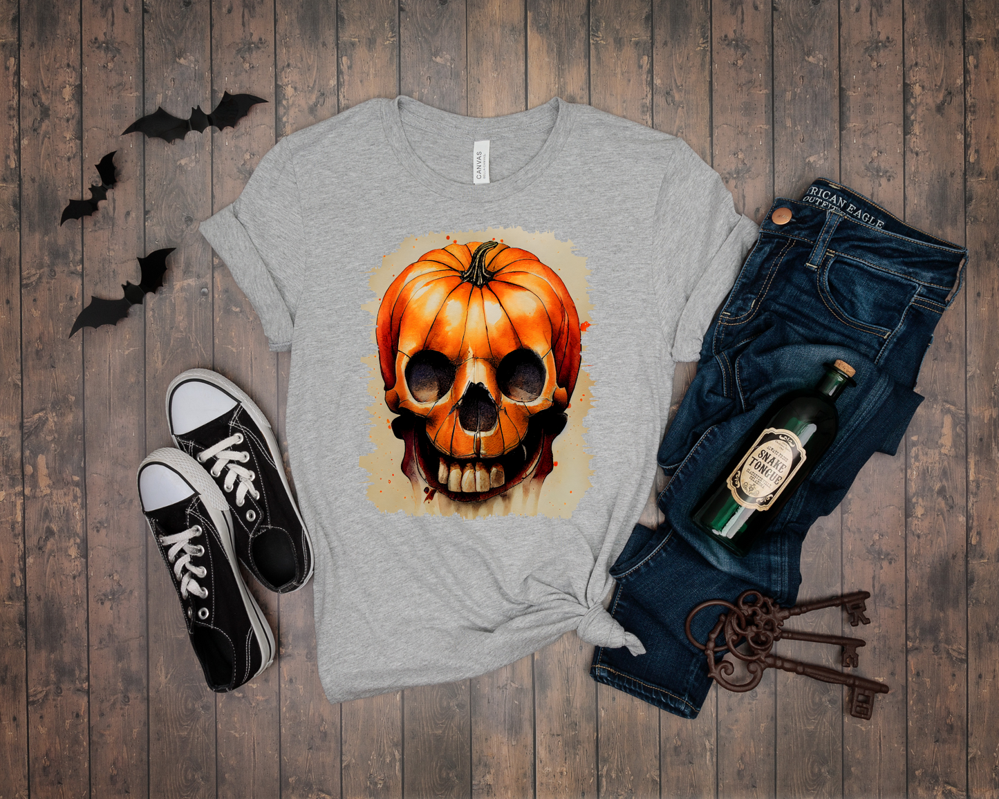 Spooky pumpkin skull