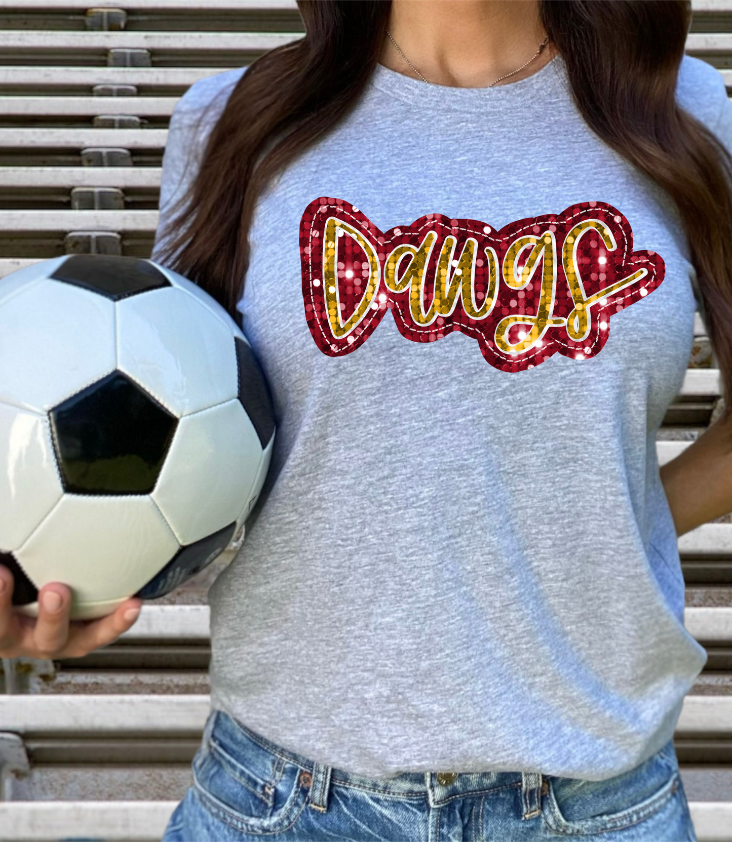 Dawgs - red and gold glitter