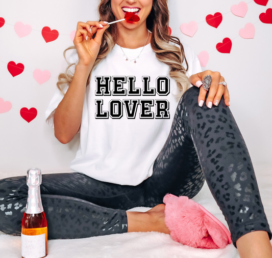 Hello Lover Black & White Bold Letters