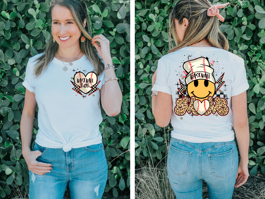 Baseball mom, cheetah print - back