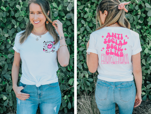 Anti social book club, pink - back