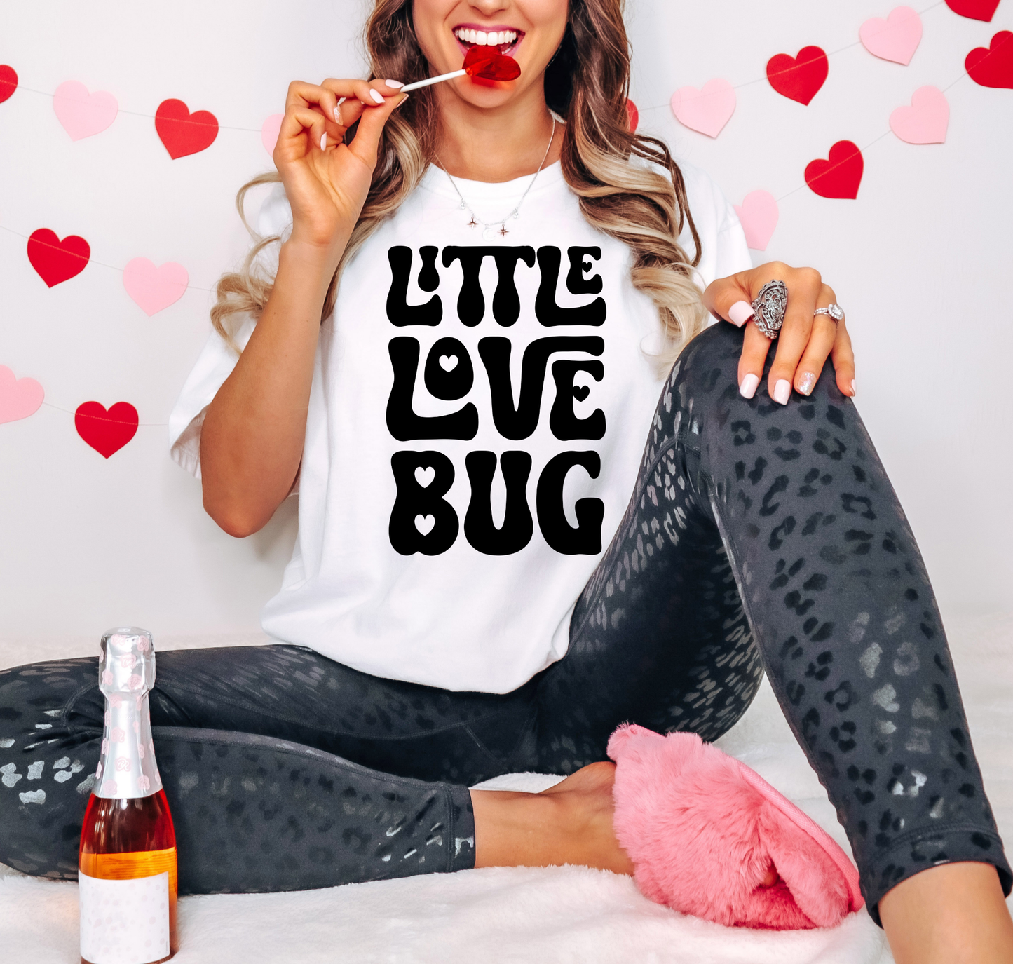 Little Love Bug Black Hearts Letters