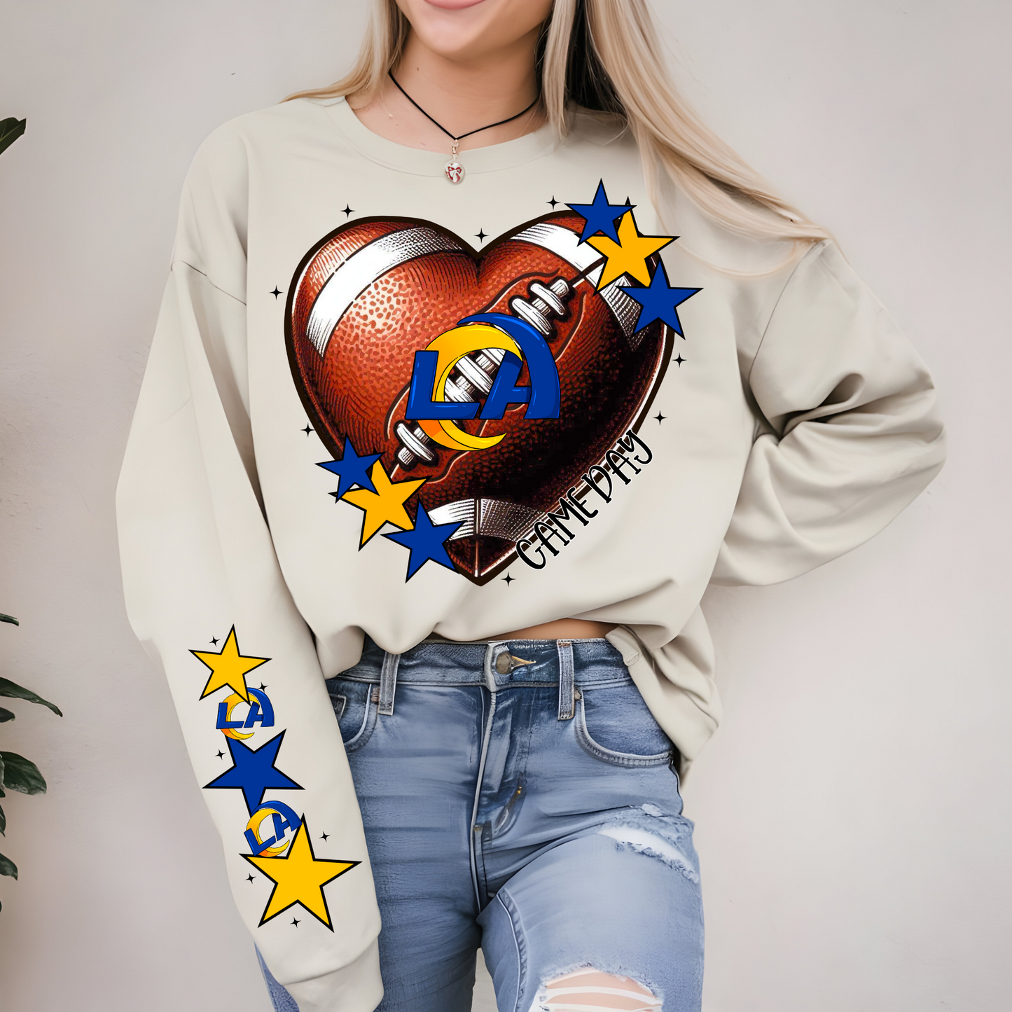Las Angeles Rams Heart Shaped Football-Chest