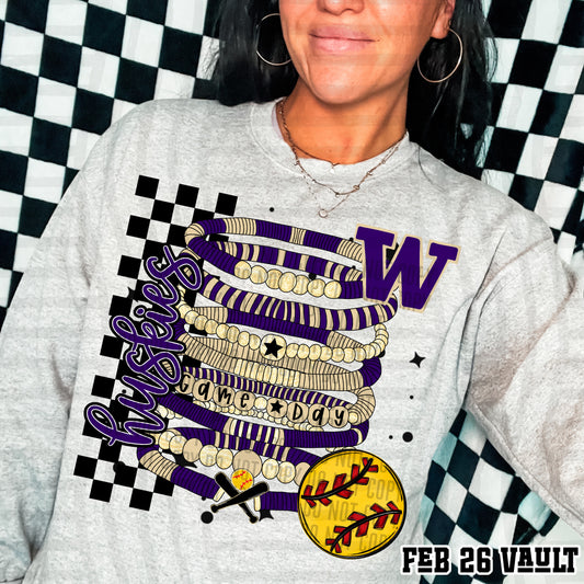 HUSKIES SOFTBALL GAME DAY BRACELETS