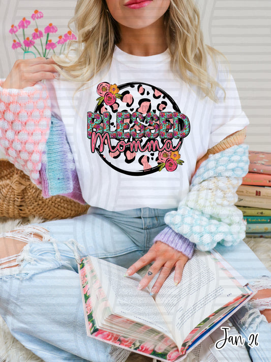 BLESSED MOMMA CHEETAH FLORAL
