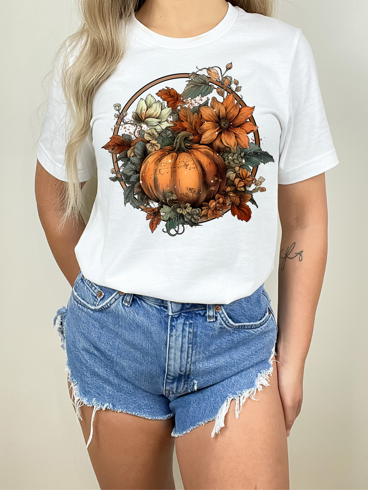 Pumpkin and flowers