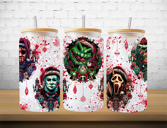 Creepy Christmas Red Splatter Ornaments - UV Libby Wrap