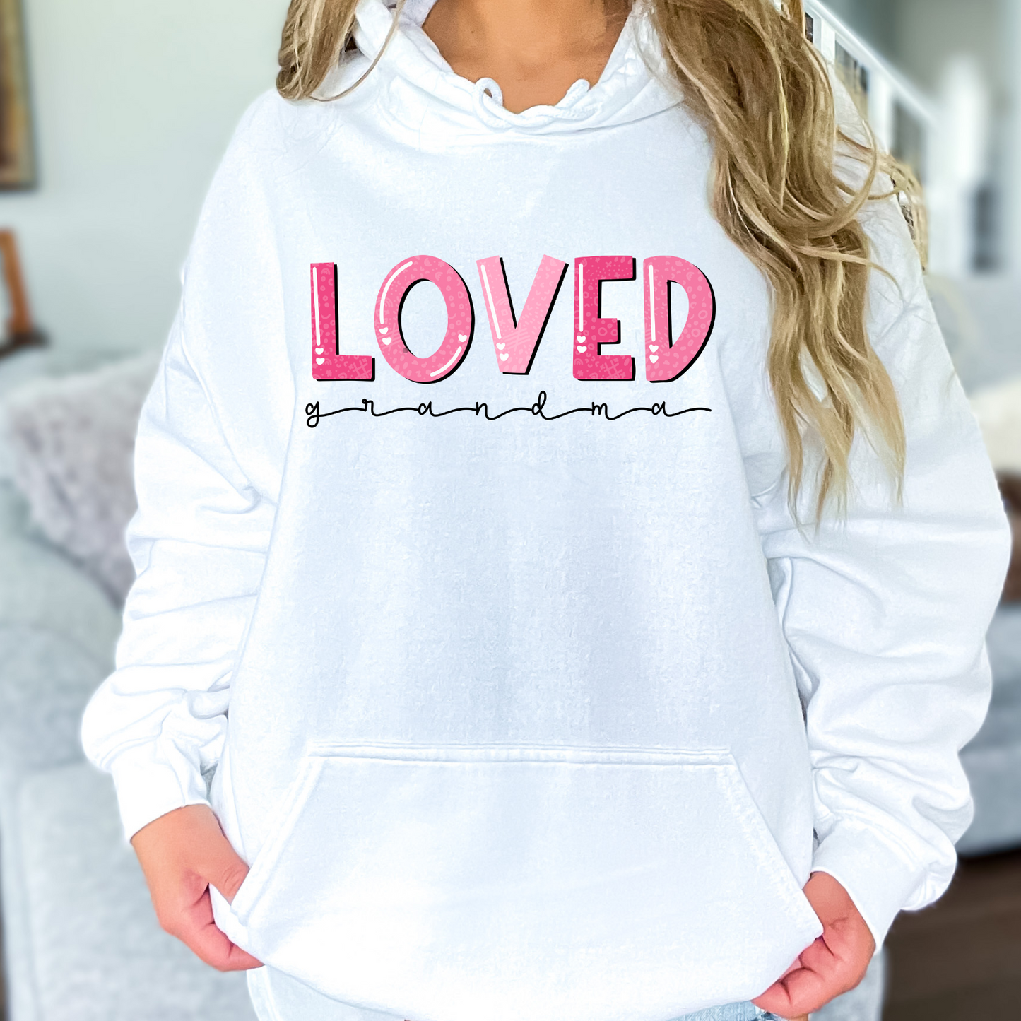 Loved Grandma PINK LETTERING- DTF Transfer