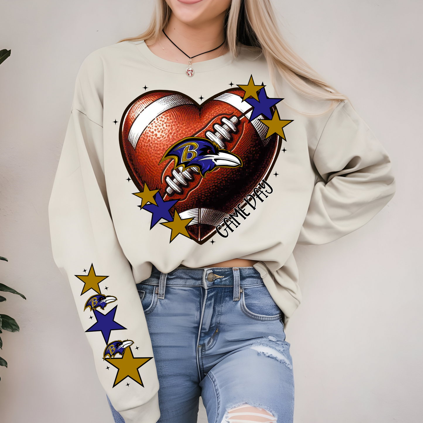 Baltimore Ravens Heart Shaped Football-Chest