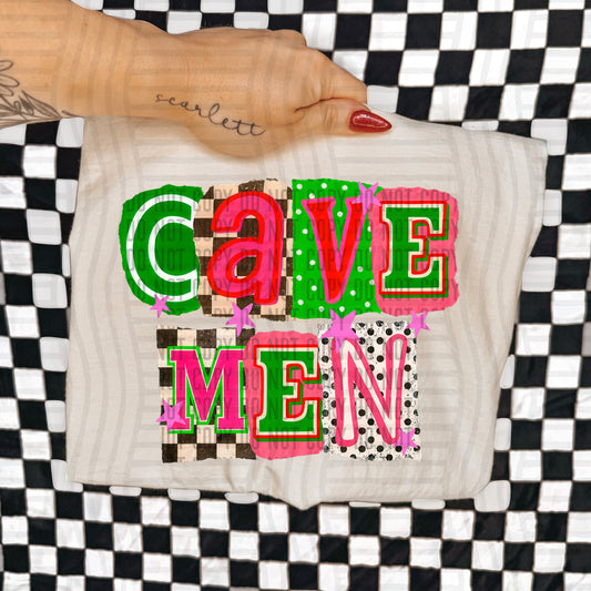 CAVEMEN RED & GREEN CHECKERS