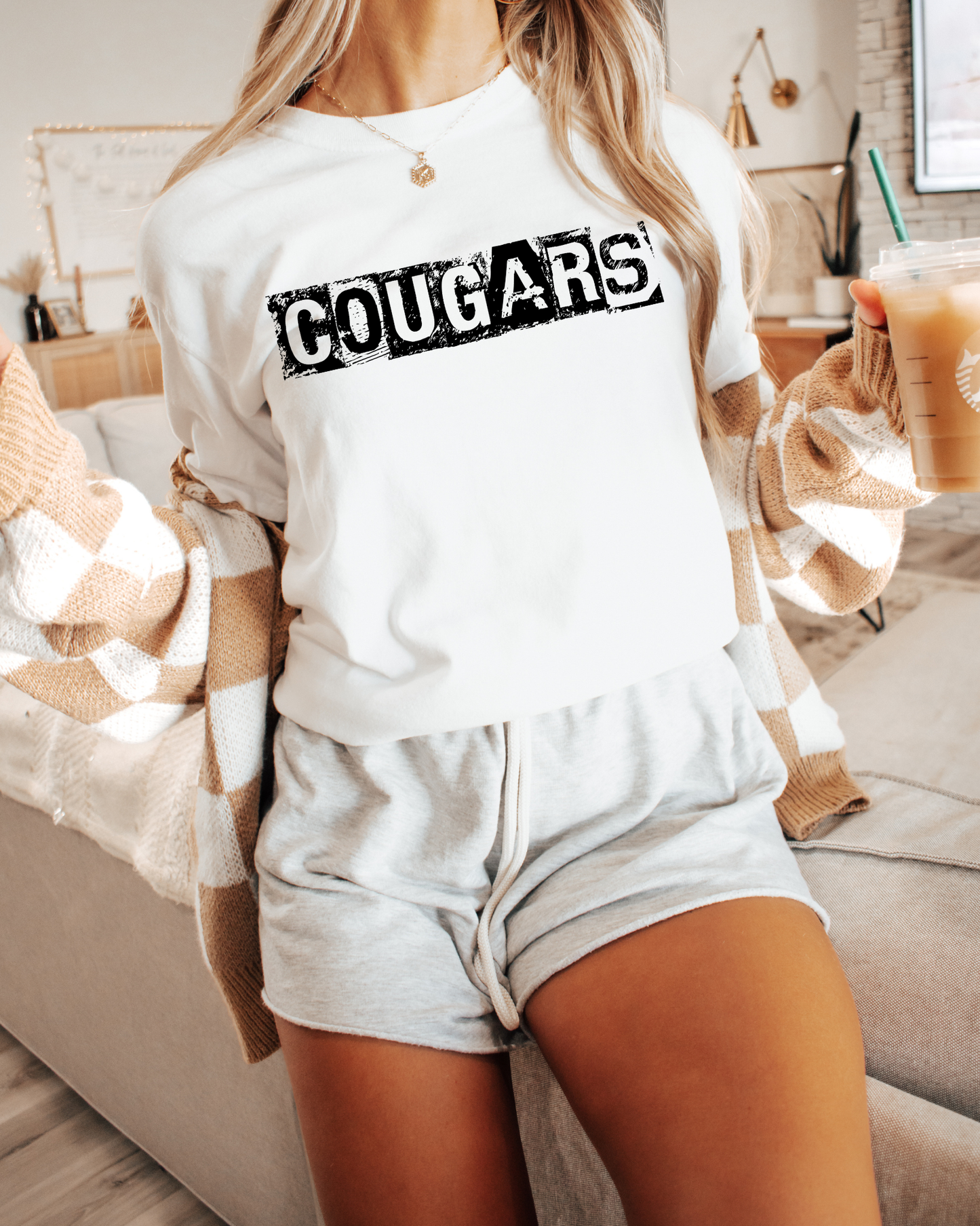 Cougars Black And White Spray Paint Letters