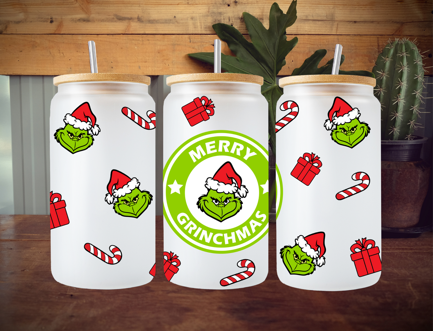 Merry Grinchmas Coffee Circle GREEN - UV Libby Wrap