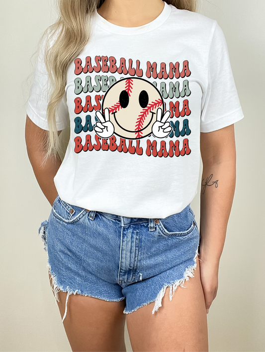 Baseball mama-red, white and blue