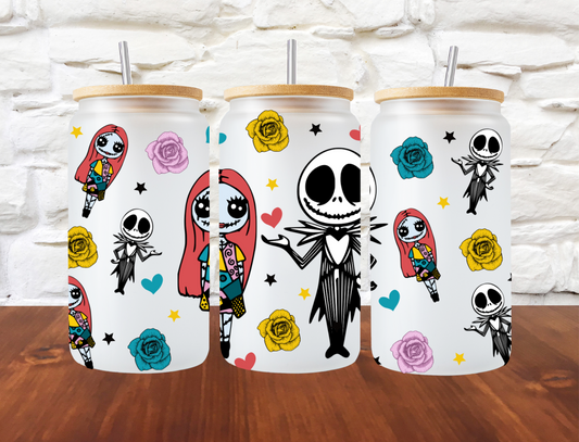 Jack Skellington and Saly with multicolored roses - UV Libby Wrap
