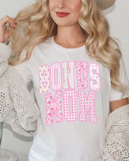 Bonus Mom Floral Gingham