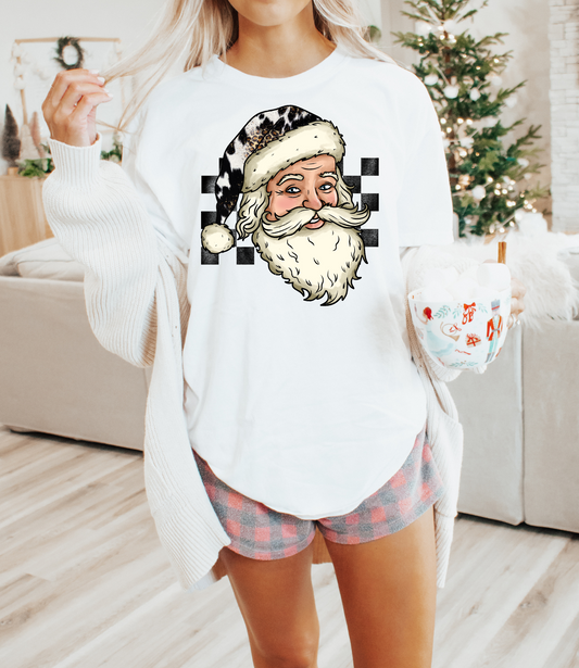 Santa black & leopard hat