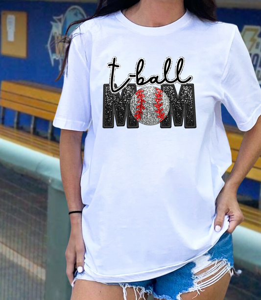 T-ball mom - faux sequin