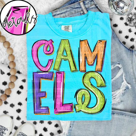 DOODLE COLORFUL CAMELS