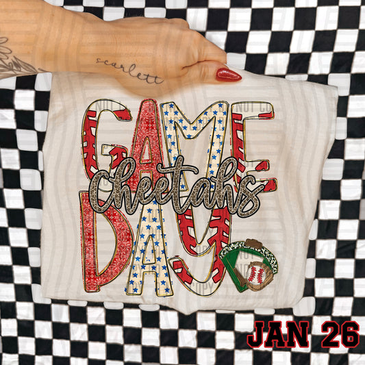 BASEBALL GAME DAY CHEETAH CHEETAHS
