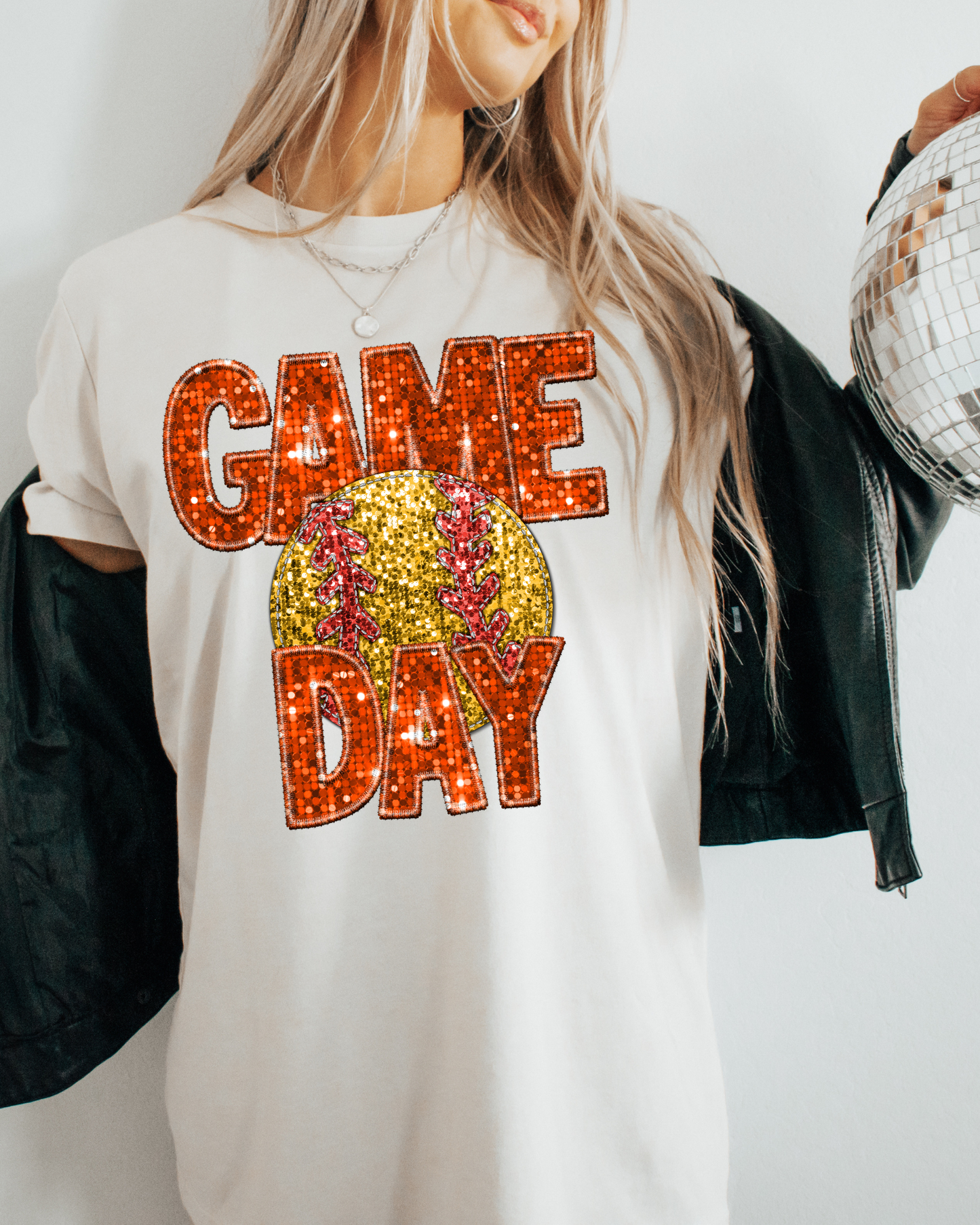 Softball Mom Orange Glitter