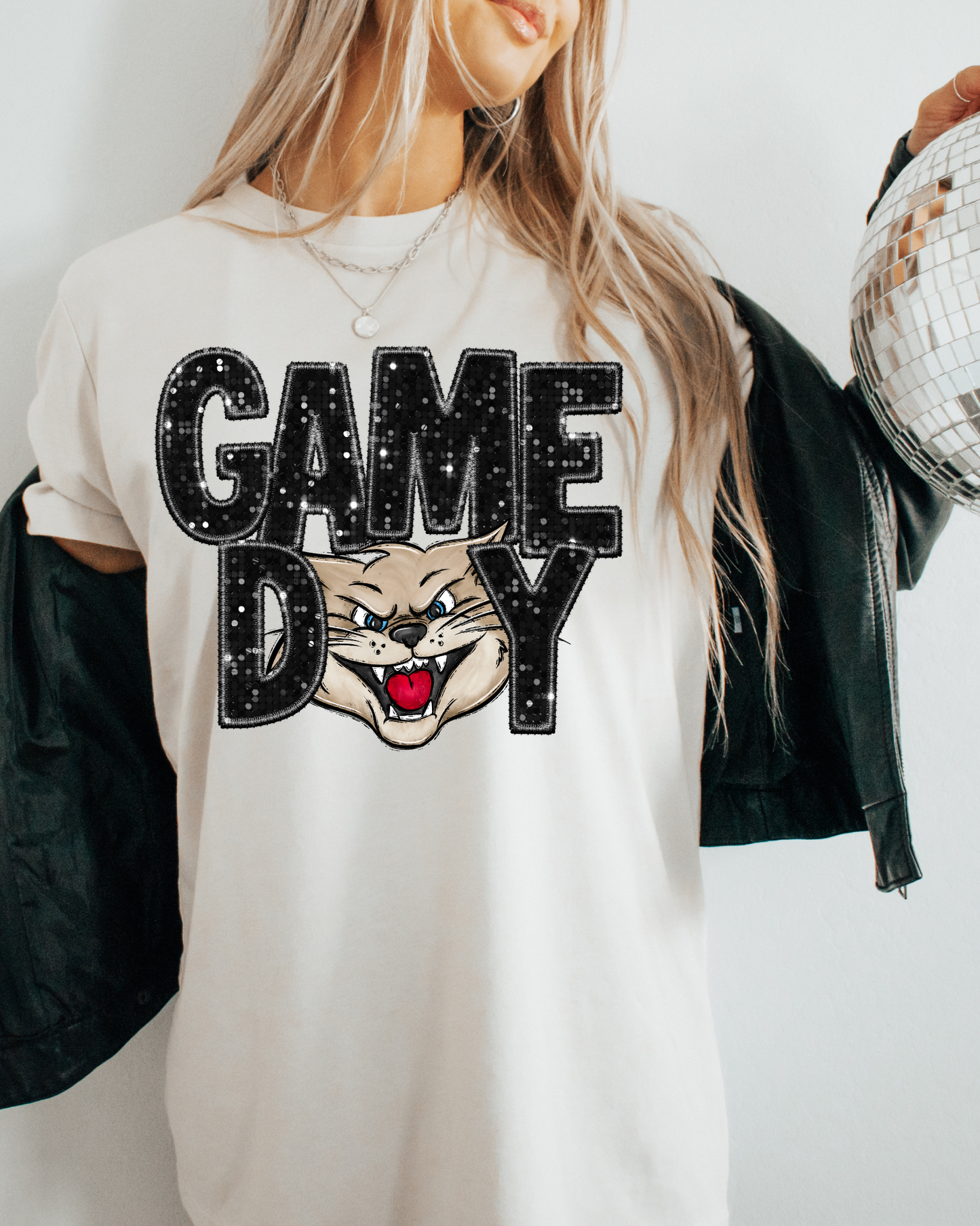 Game Day Cats (Faux Embroidery Glitter)