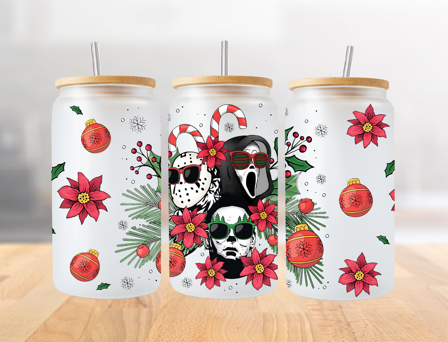 Creepy Christmas Red Florals - UV Libby Wrap