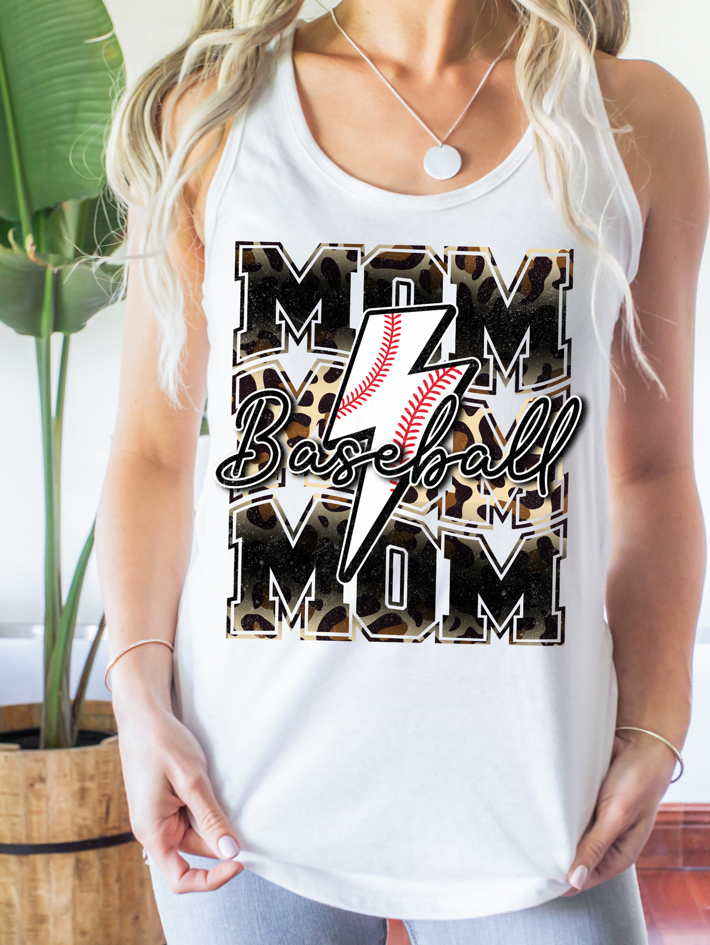 Baseball mom-cheetah print