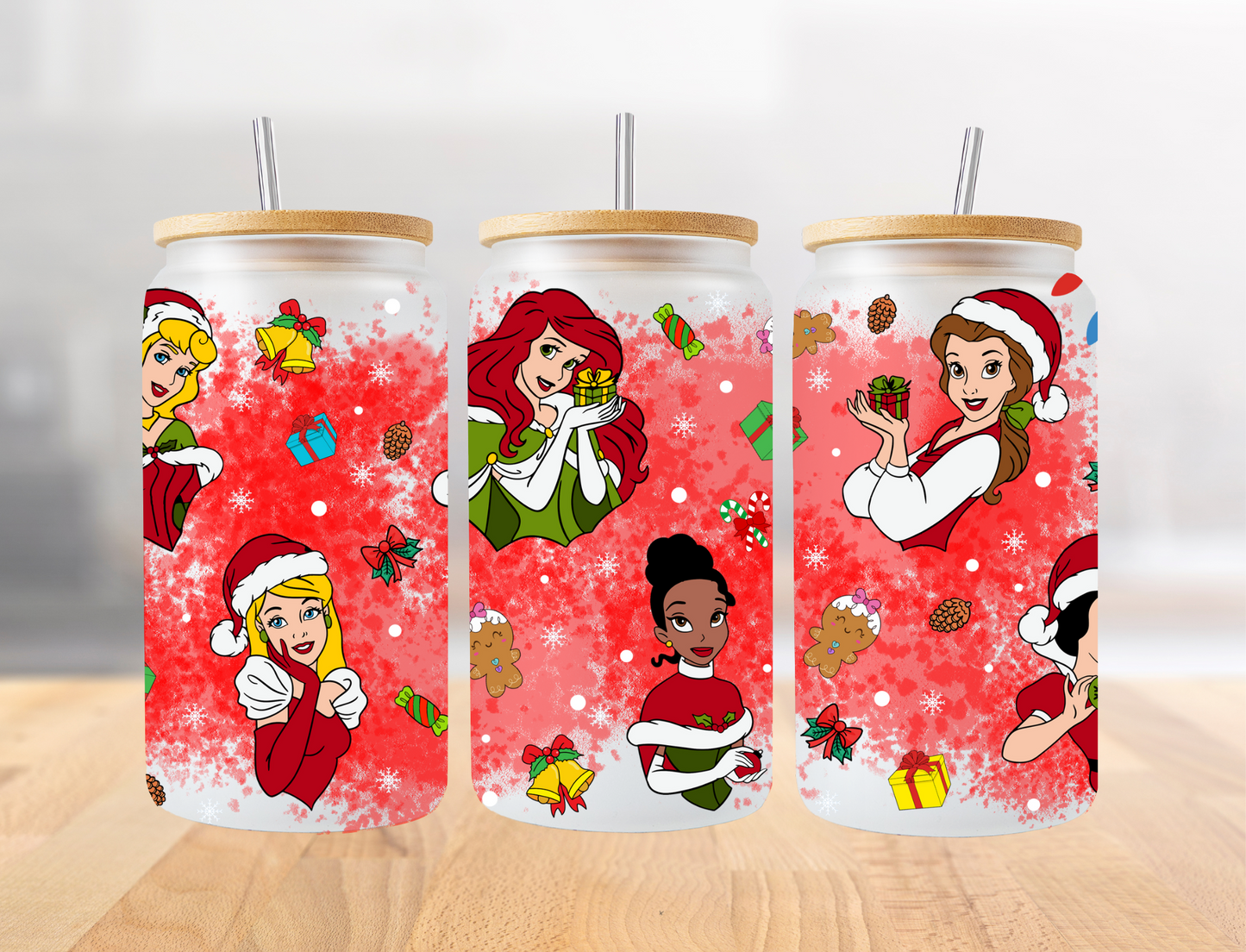 Princesses Christmas Collage RED - UV Libby Wrap
