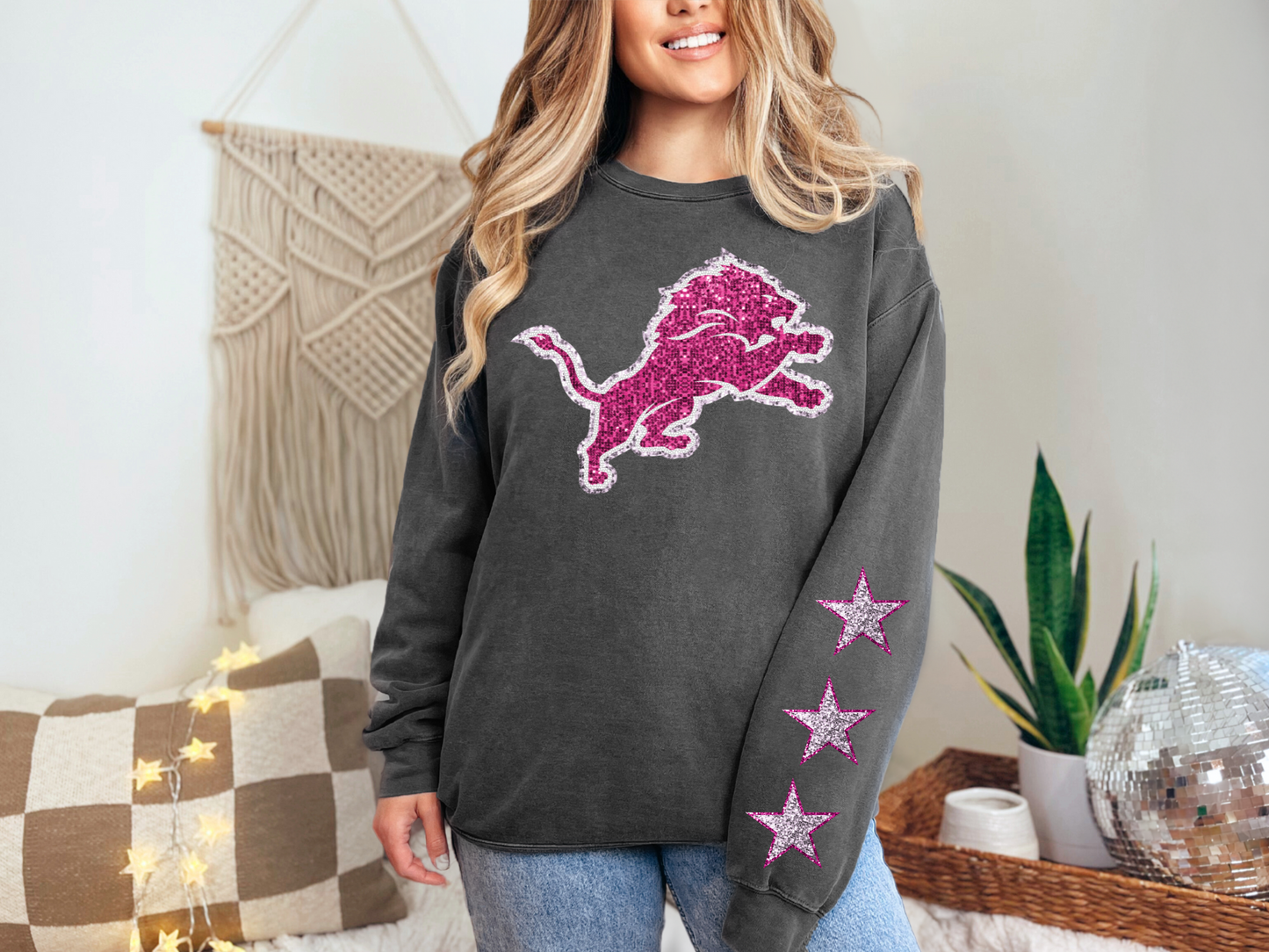 Lions Glitter Football - FRONT ONLY