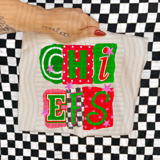 CHIEFS RED & GREEN CHECKERS