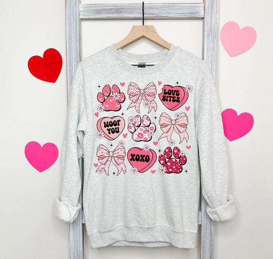 Love Bites Paw Print With Bows