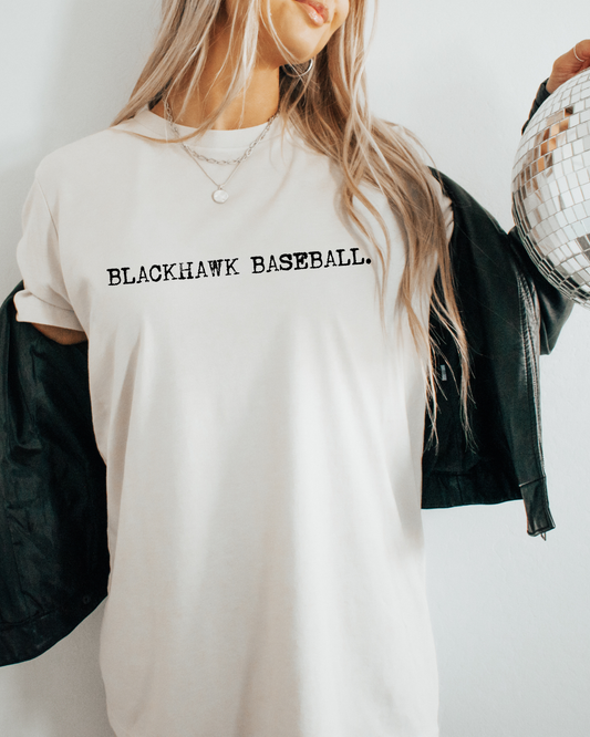 Blackhawk Baseball Black Font