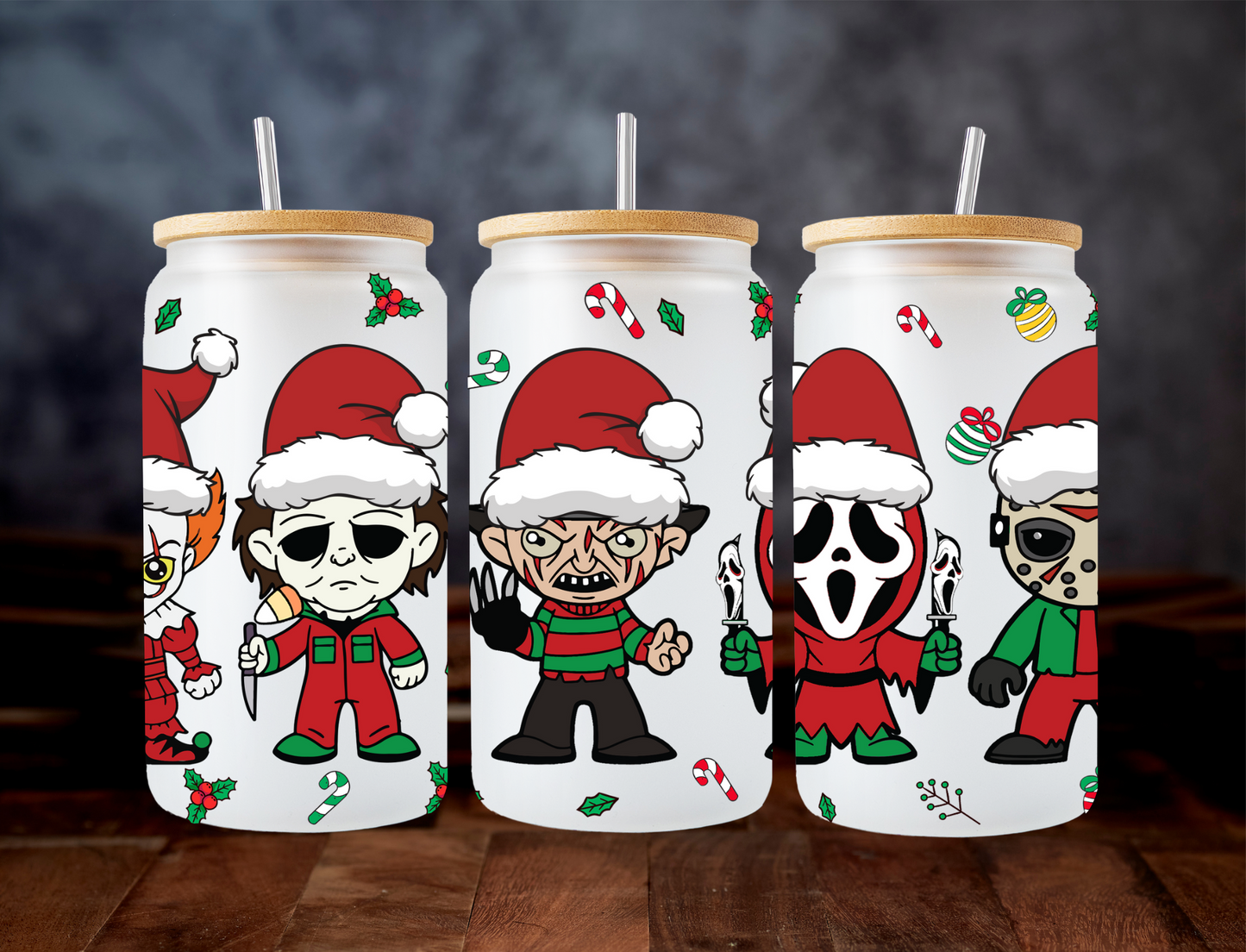 Creepy Christmas Santa Hats - UV Libby Wrap