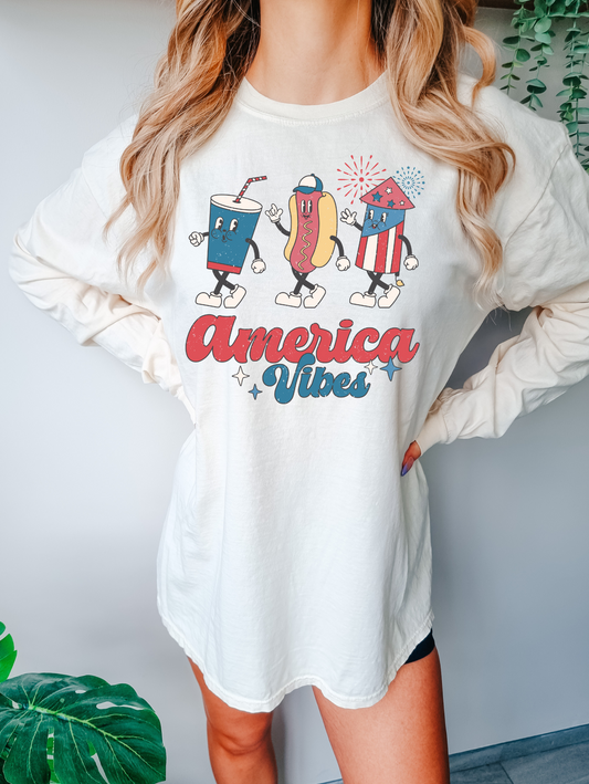 America Vibes Drinks Hot Dog Fireworks