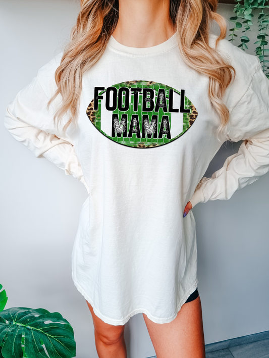 Football mama- football field in football with cheetah print