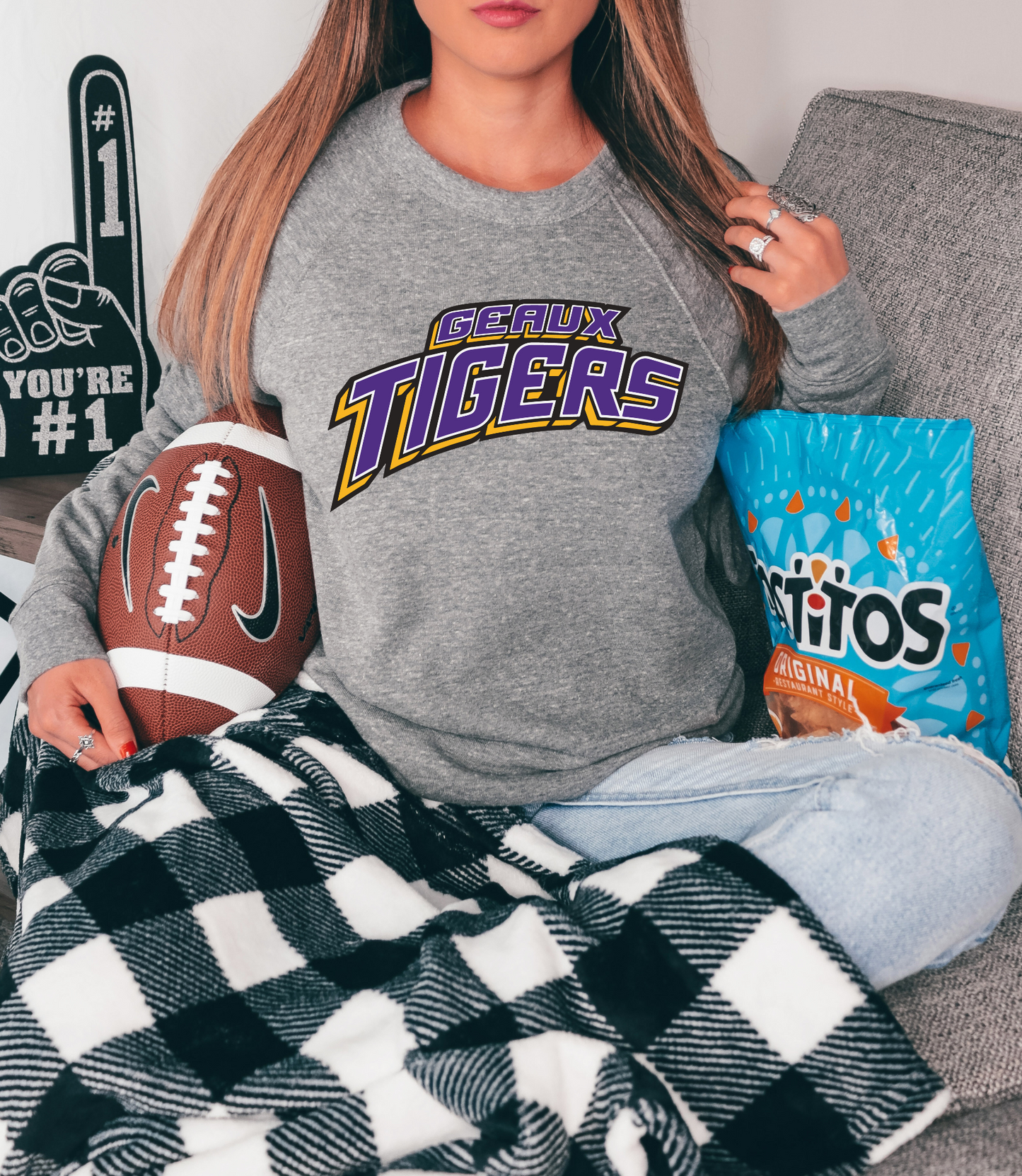 Geaux tigers - purple/yellow letters