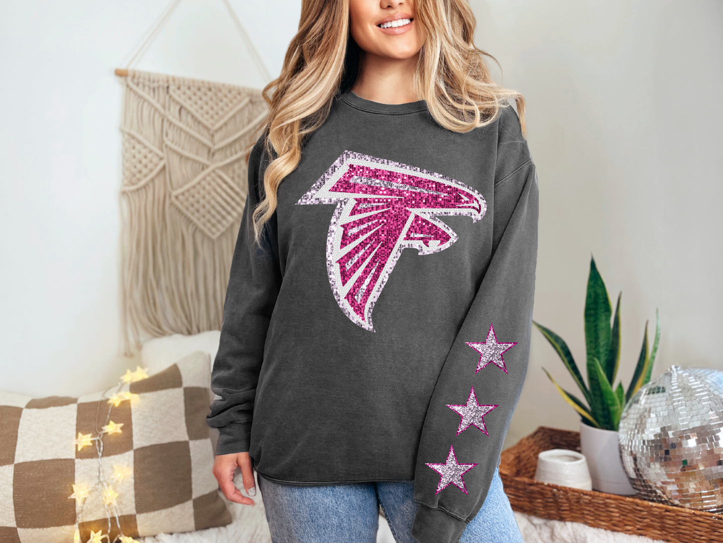 Falcons Glitter Football - FRONT ONLY