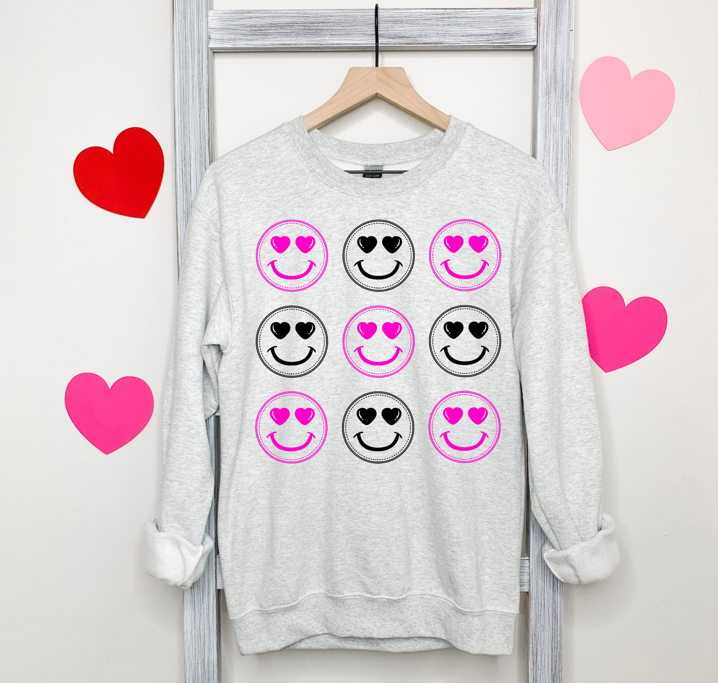 Pink & Black Smiley Faces