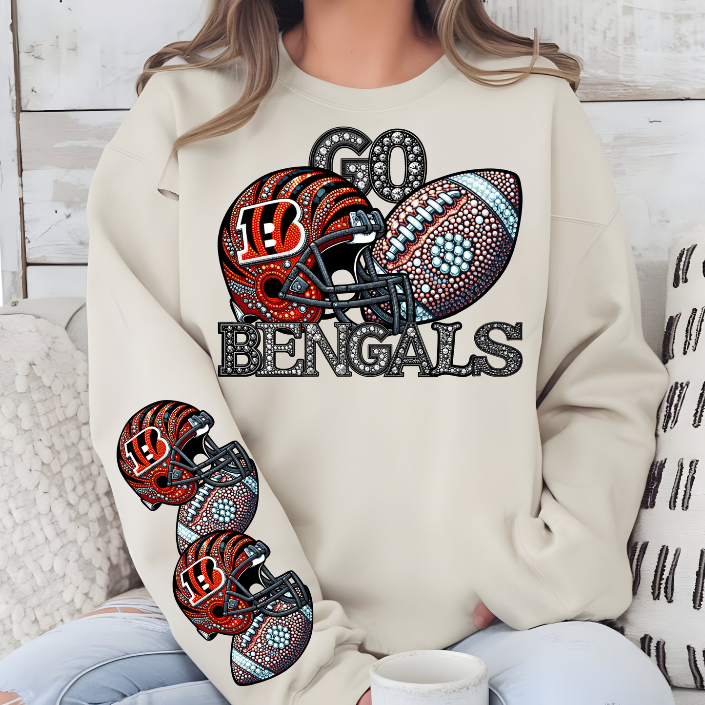 Diamond Studded - Bengals - CHEST