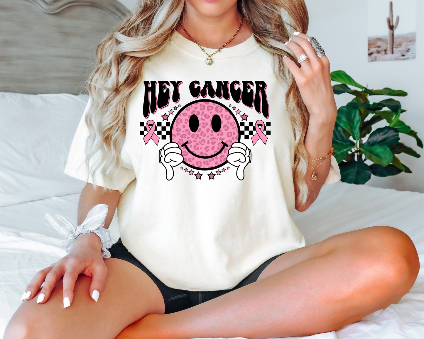 Hey cancer, smiley with thumbs down