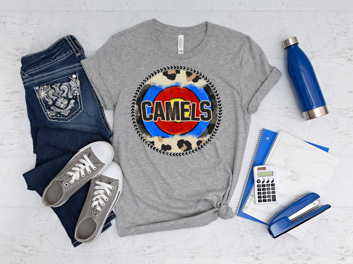 Camels, cheetah print and bullseye