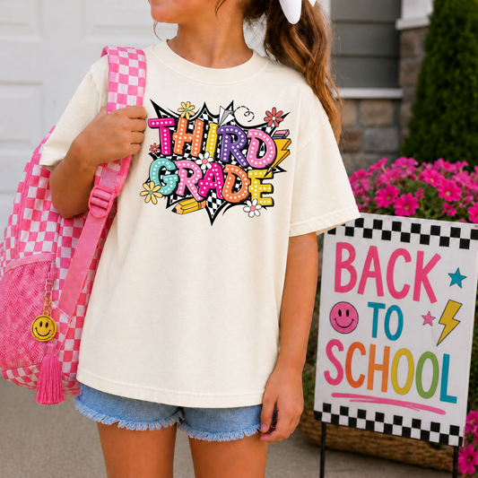 Third Grade Checkered Retro