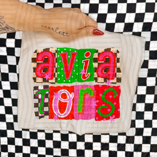 AVIATORS RED & GREEN CHECKERS
